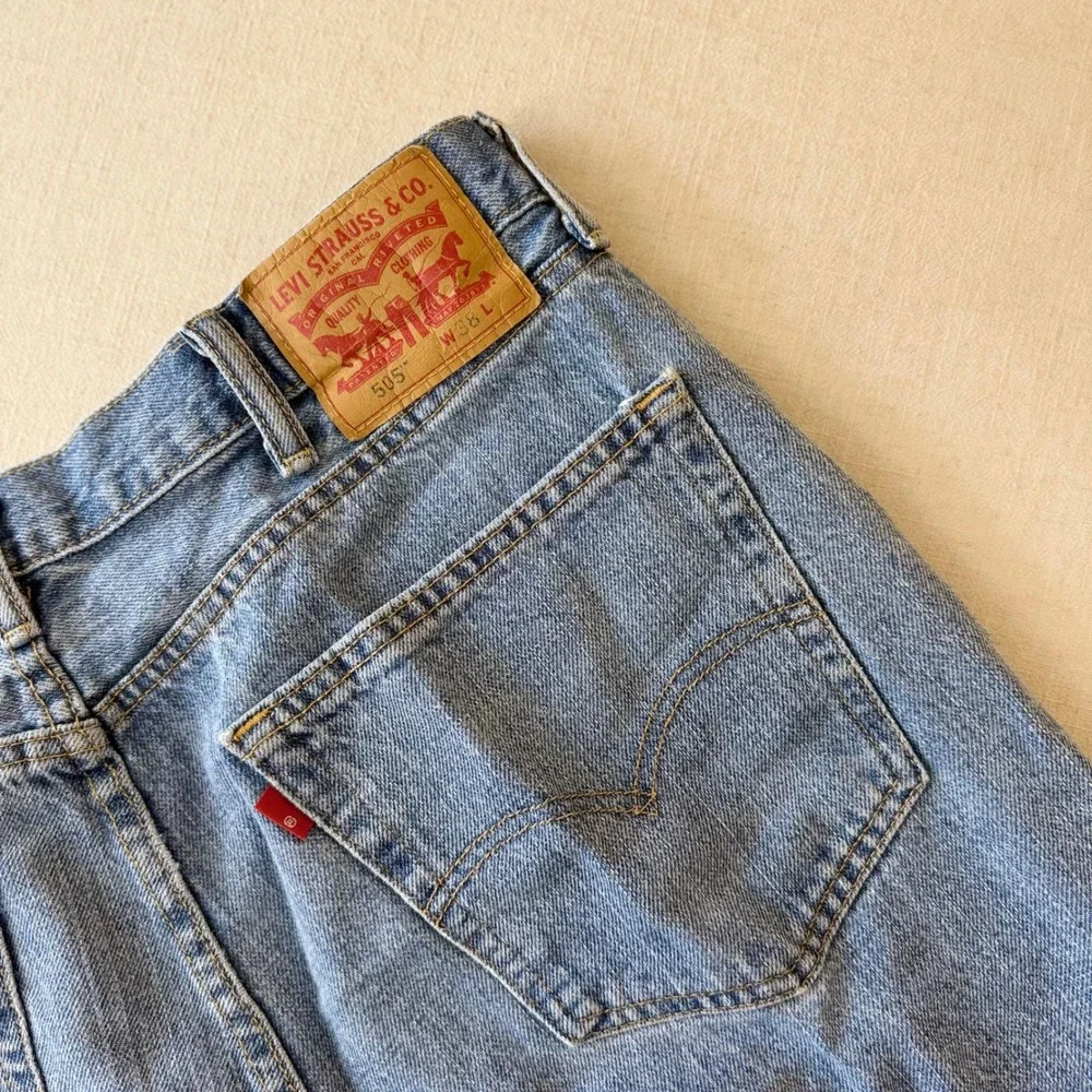 Levi's 505 Regular Fit Denim Jorts‎ Mens 38 Blue Medium Wash Jean Shorts